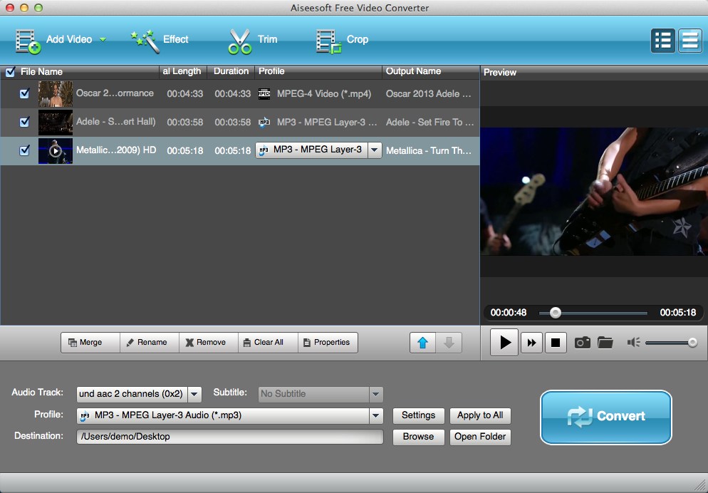 Aiseesoft Free Video Converter 6.2 : Preview Window