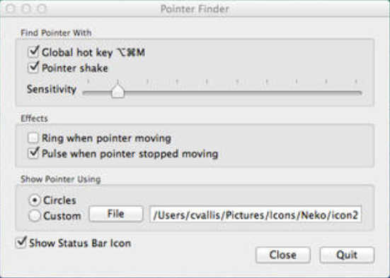 Pointer Finder 3.0 : Main Window