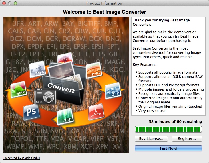 Best Image Converter 1.5 : Welcome Window