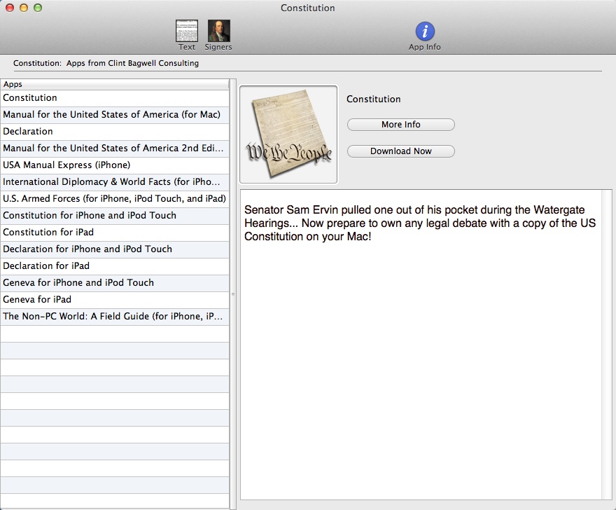 Constitution for Mac 1.1 : Checking Info About The App