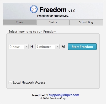 Freedom 1.0 : Configuring Timer Settings