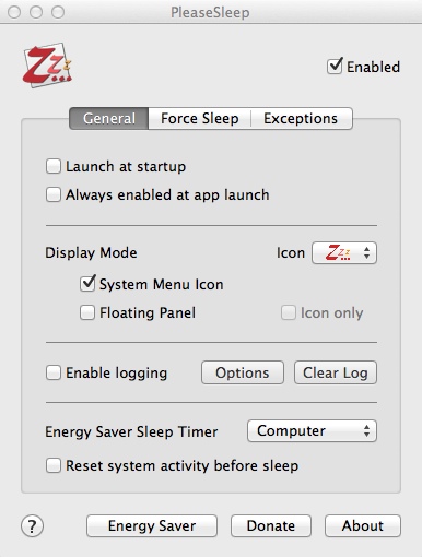 PleaseSleep 2.3 : Configuring General App Settings