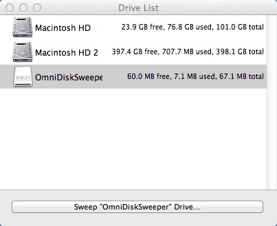 OmniDiskSweeper 1.9 : Drive List