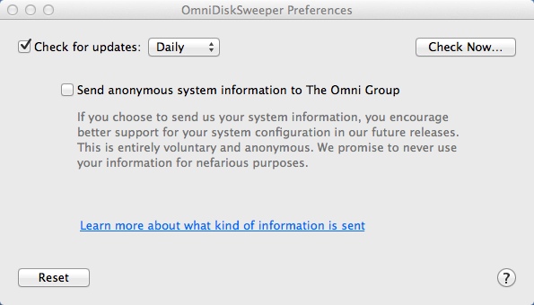 OmniDiskSweeper 1.9 : Program Preferences