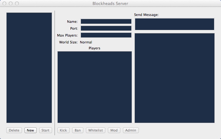 The Blockheads Server 1.5 : Main window