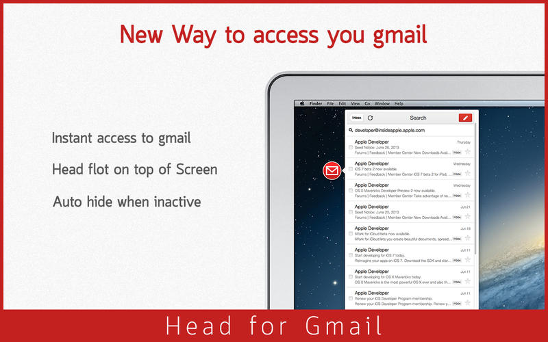 Head for Gmail 1.1 : Main window