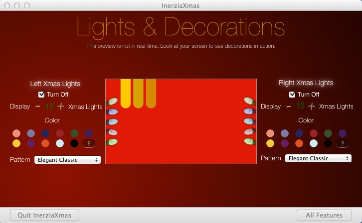 InerziaXmas 2.1 : Lights & Decorations Window