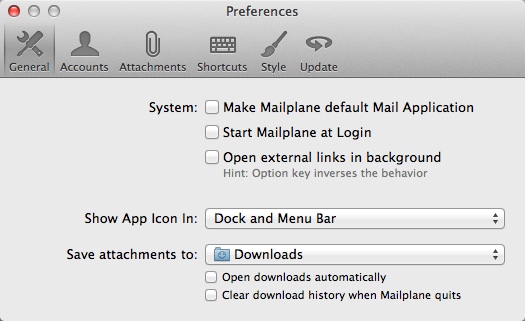 Mailplane 3.5 : Program Preferences