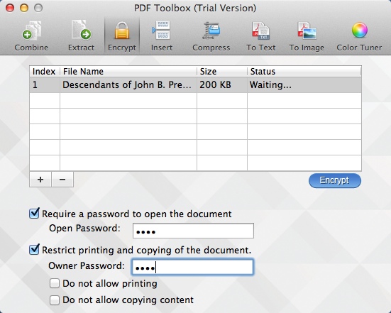 PDF Toolbox 2.0 : Encrypt PDF Files