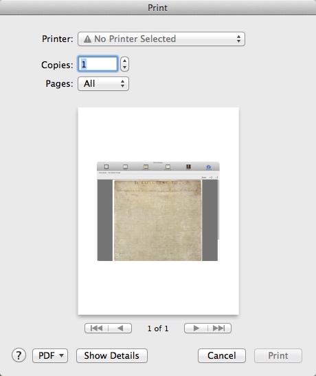 Declaration 1.1 : Printing Page