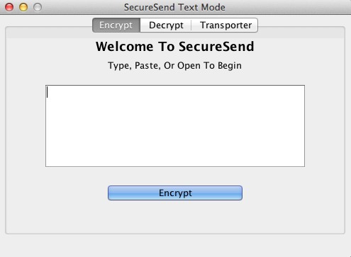 SecureSend 2.2 : Main window
