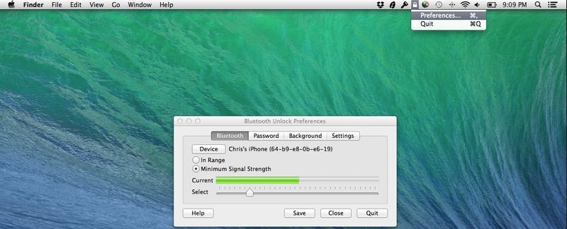 Bluetooth Unlock 3.0 : Main window