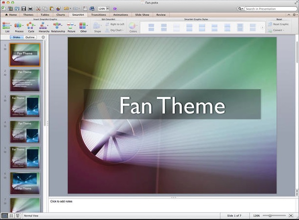 Motion Templates for MS PowerPoint Presentations 2.0 : Main window