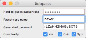 tidepass 1.3 : Password Generation