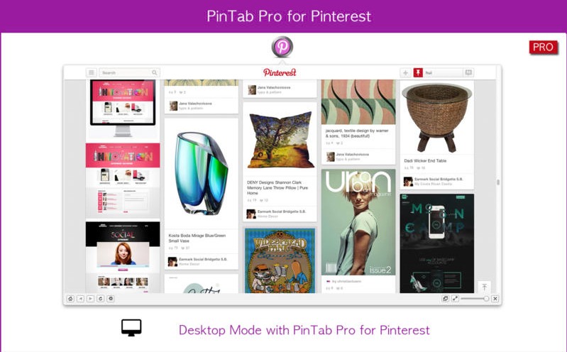 PinTab Pro for Pinterest 1.0 : Main window