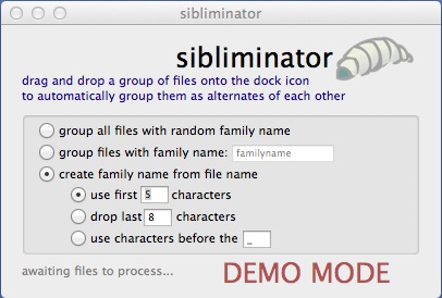 sibliminator 1.1 : Main window