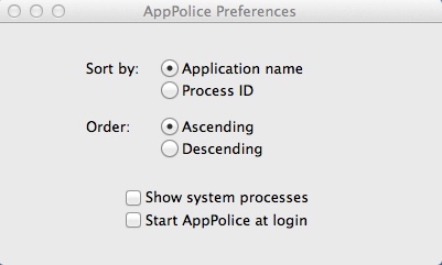 AppPolice 1.0 : Program Preferences