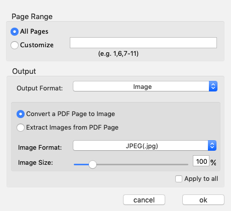 PDF to Word Converter Expert 4.0 : Convert To Image Options