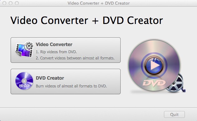 Video Converter + DVD Creator 2.1 : Main window
