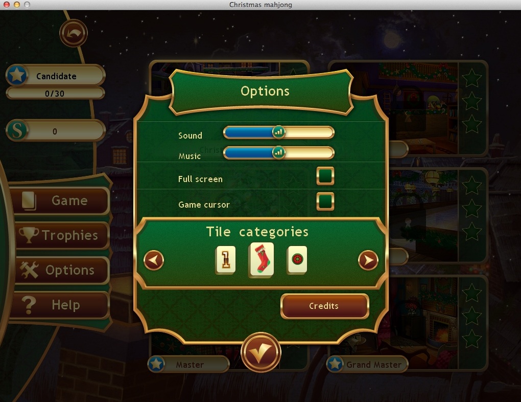 Christmas Mahjong : Game Options