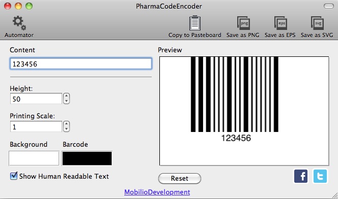 PharmaCodeEncoder 1.5 : Main window