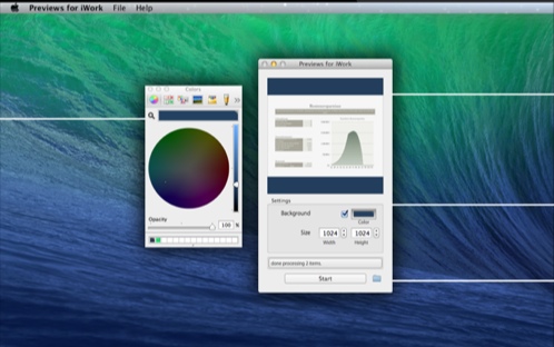 Previews for iWork 2.0 : Main window