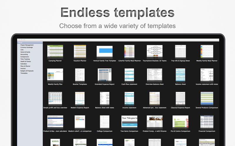 Templates for Excel Pro 1.0 : Main window