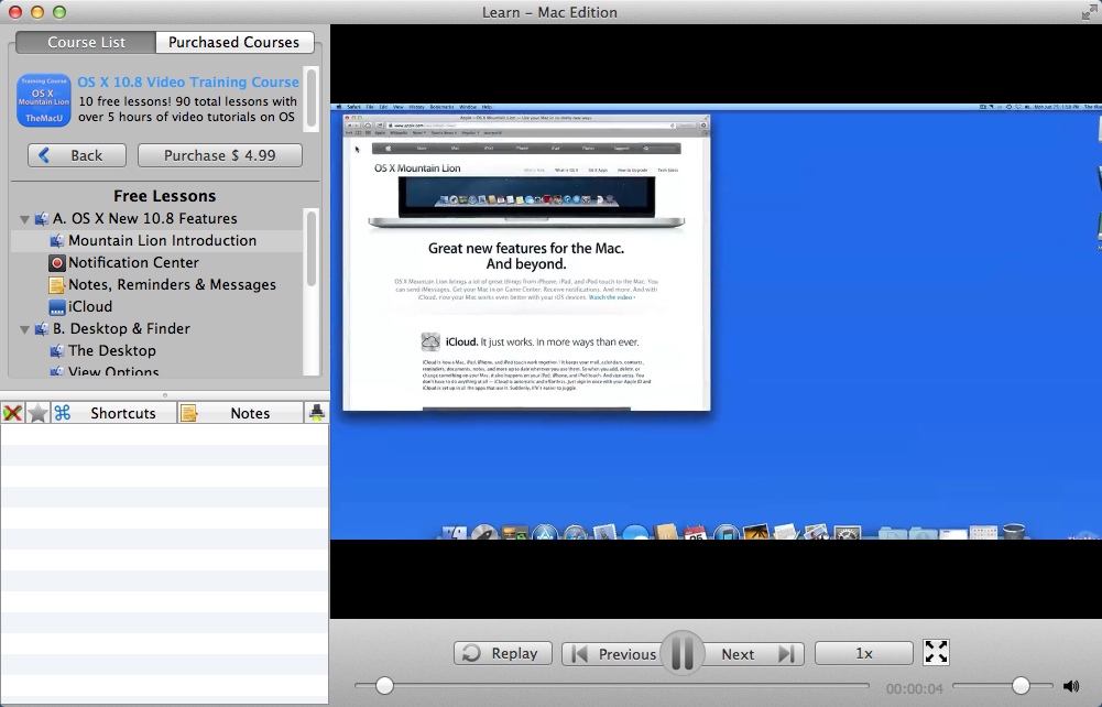 Learn - Mac Edition 4.1 : Main Window