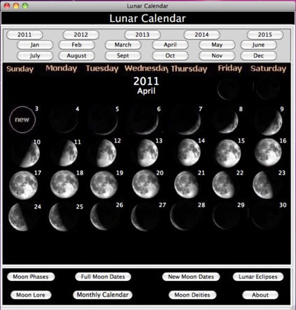 Lunar Calendar 1.0 : Main window
