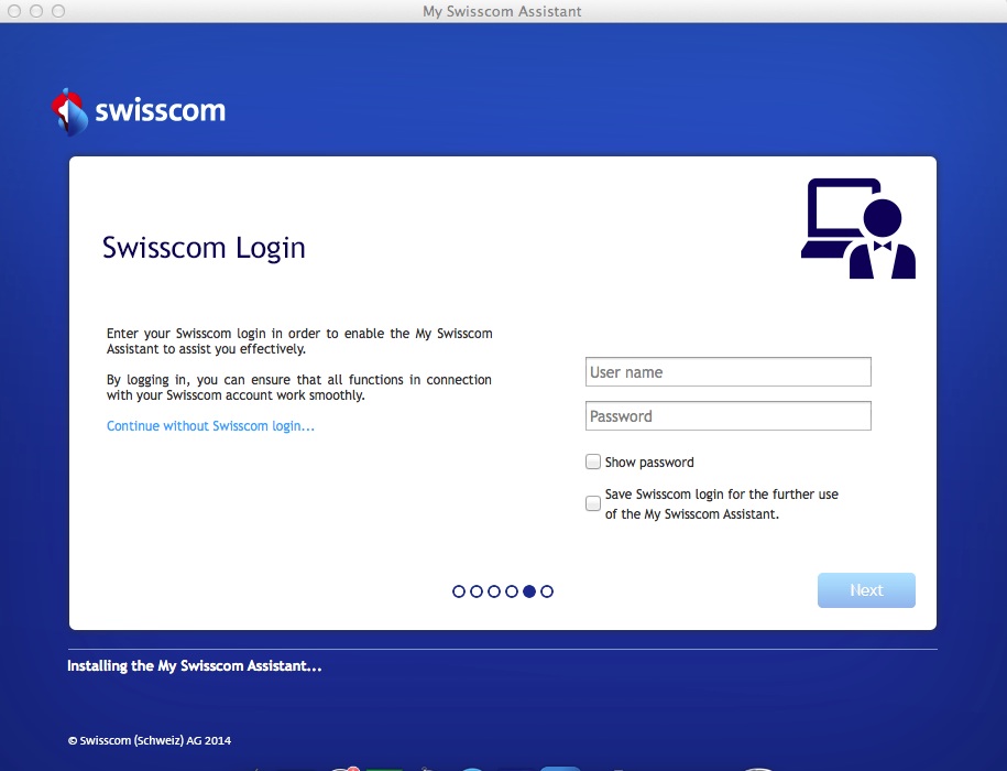 My Swisscom Assistant 1.0 : Main window