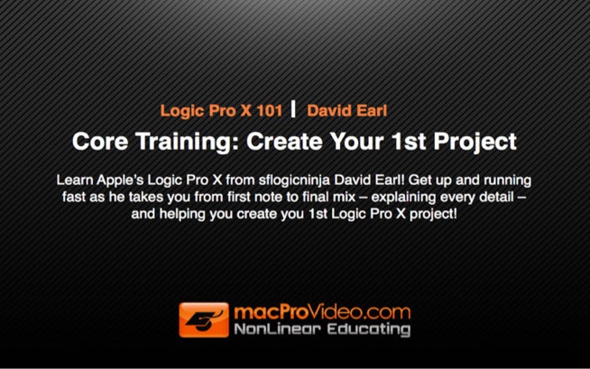 Course for Logic Pro X - Create Your First Project 1.0 : Main window