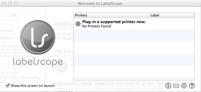 LabelScope 1.0 : Main window