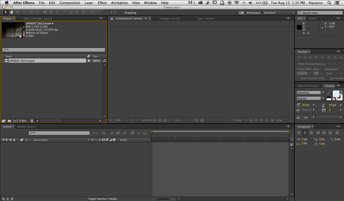 Adobe After Effects CC 12.2 : Main window