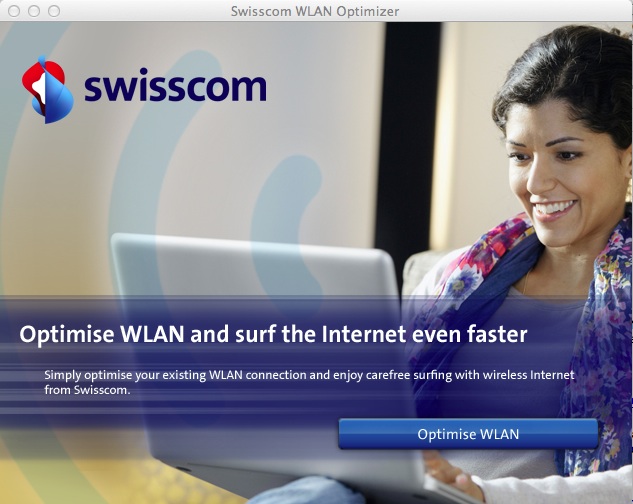Swisscom WLAN Optimizer 1.1 : Main window