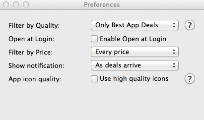 App Deal Whale 1.0 : Program Preferences