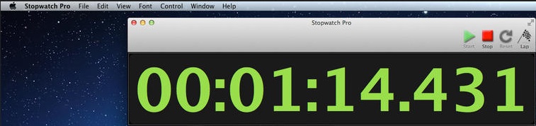 Stopwatch Pro 1.4 : Main window