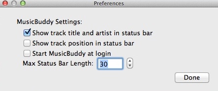 MusicBuddy 1.2 : Program Preferences