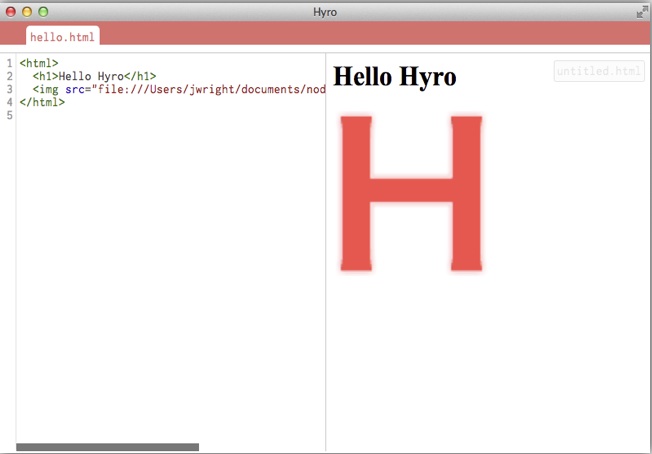 Hyro 0.0 : Main window