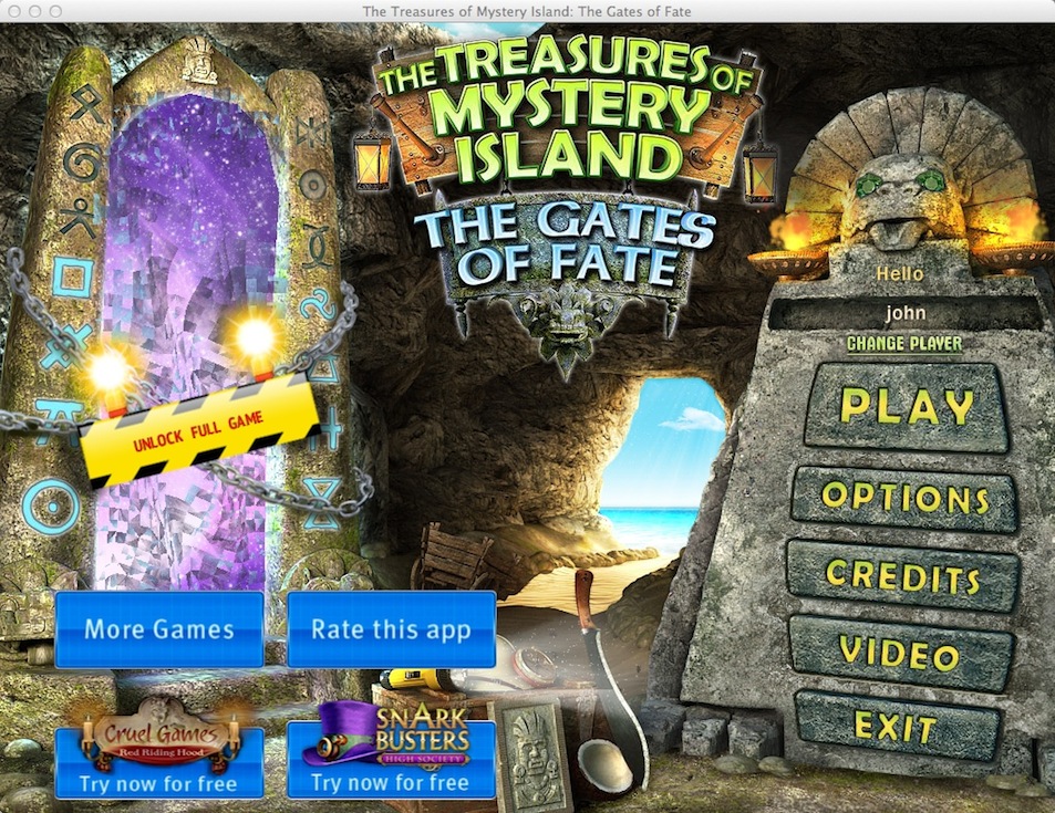 The Treasures of Mystery Island 2. The Gates of Fate 1.1 : Main Menu