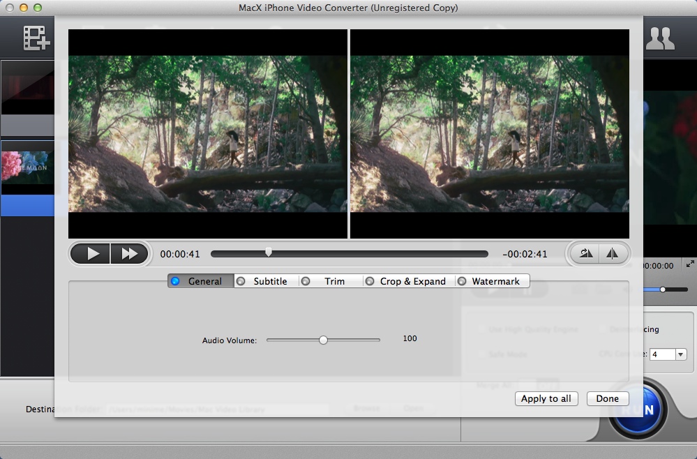 MacX iPhone Video Converter 5.0 : Editing Input File