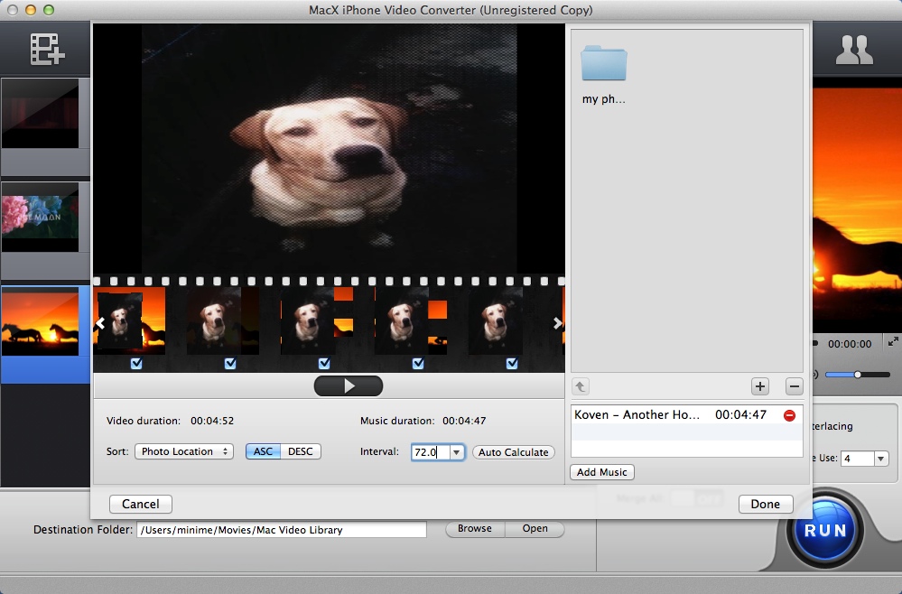 MacX iPhone Video Converter 5.0 : Creating Photo Slideshow