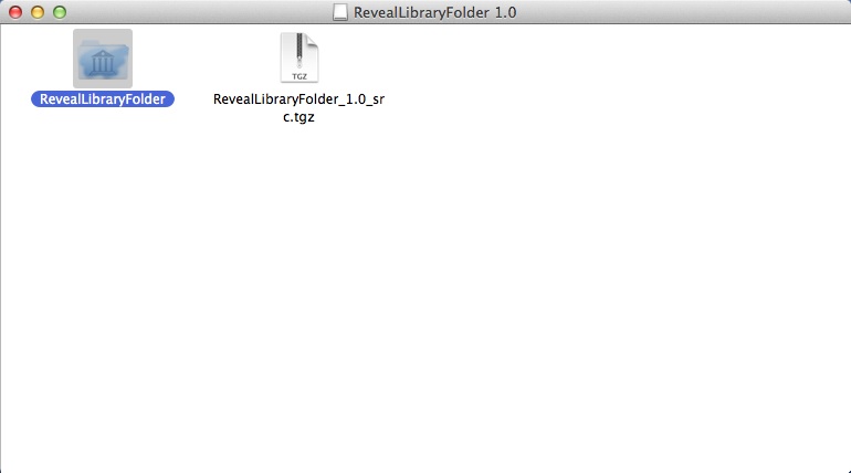 Reveal Library Folder 1.0 : Main window