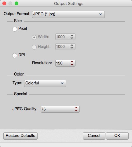 4Videosoft Free PDF to JPEG Converter 3.1 : Output Options