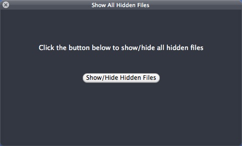 Show All Hidden Files 1.0 : Main window