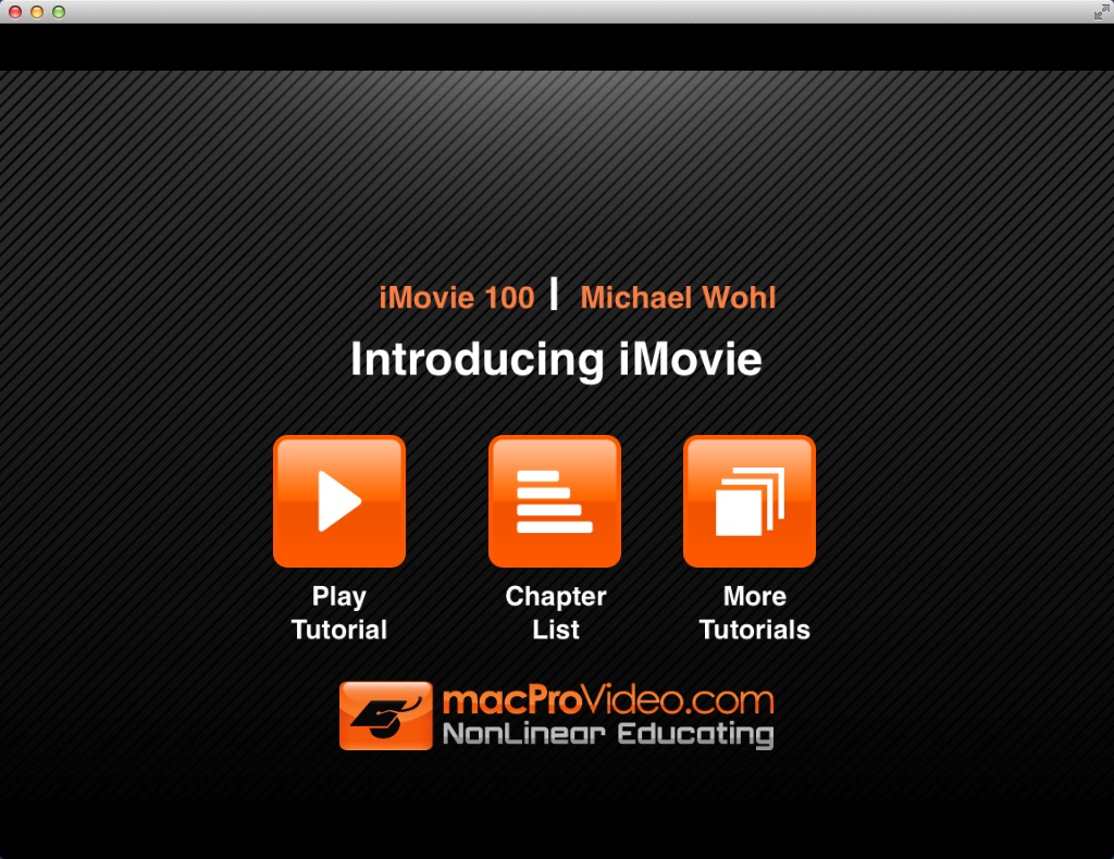 Course for Intro to iMovie 1.0 : Main Window
