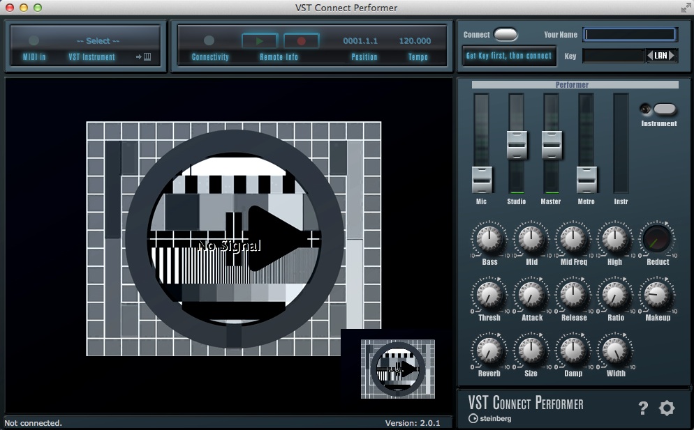 VST Connect Performer 2.0 : Main Window