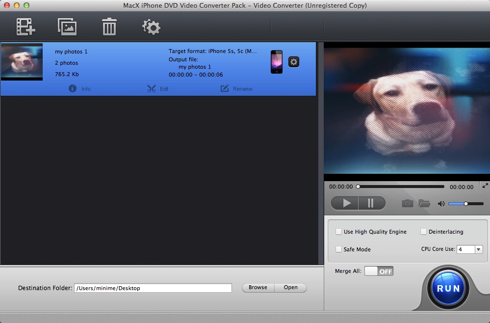 MacX iPhone DVD Video Converter Pack 4.1 : Creating Photo Slideshow
