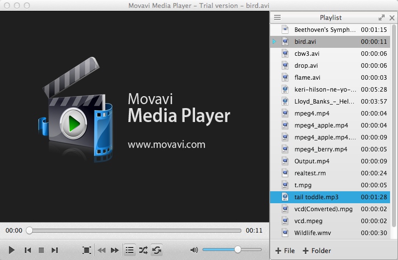 Movavi Media Player 1.1 : Main Window