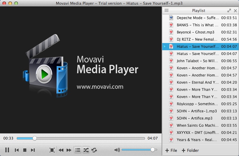 Movavi Media Player 1.1 : Playing Song