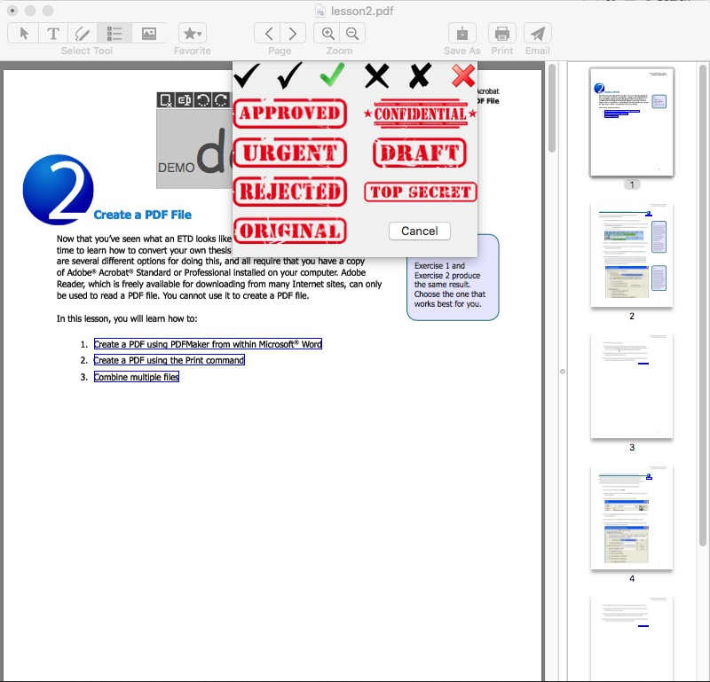 Sign PDF 3.0 : Insert Checkmark